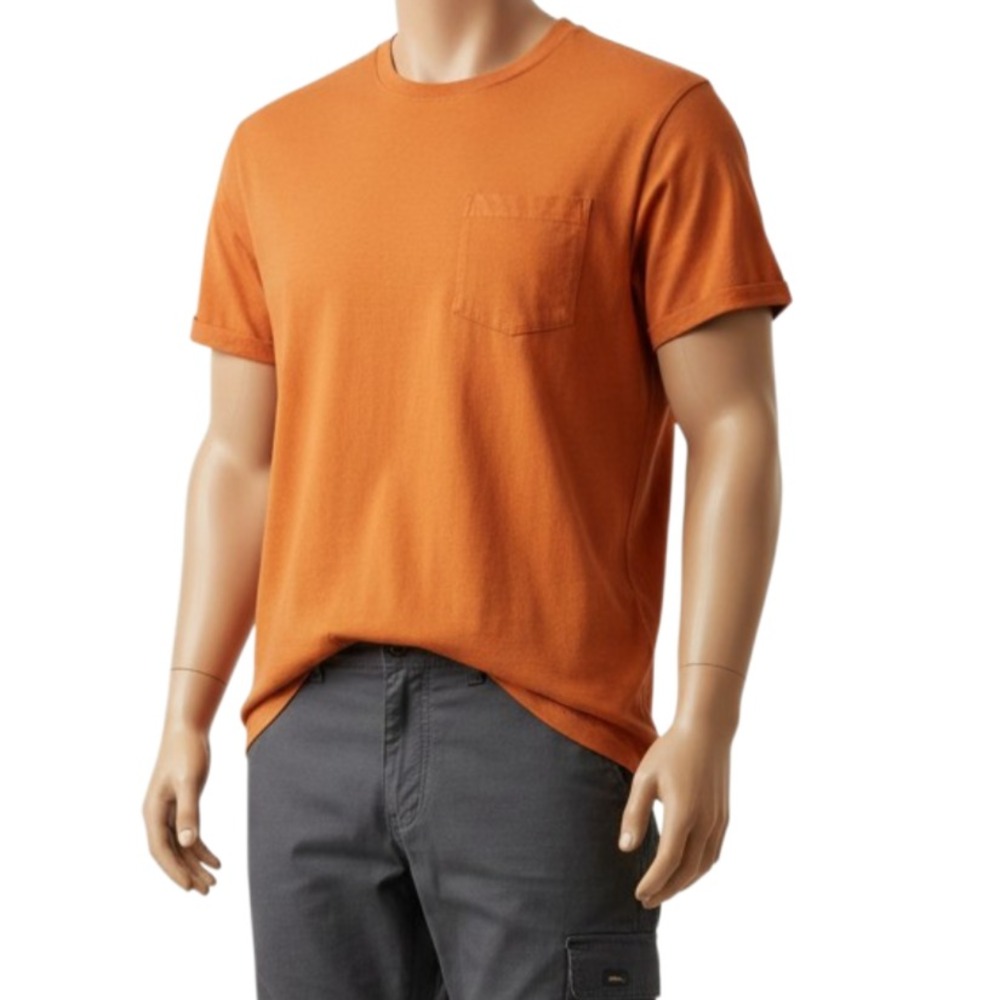 Duluth Men's Orange Cotton Crew Neck Pocket Short Sleeve Tee 2XL Standard Fit